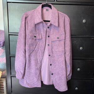 Lavender Corduroy Button-Down Shirt